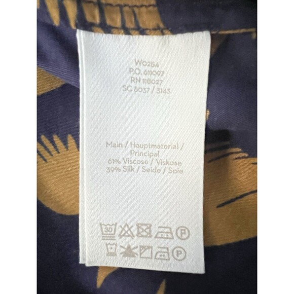 Boden Bird Print Bell Sleeve Lucie Blouse Top Size 12 Silk Blend - Picture 7 of 8